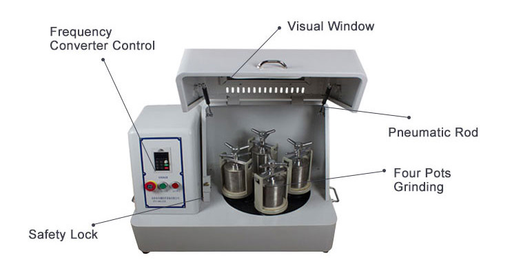 220V / 110V 2L Desktop Ball Mill , Vertical Lab Planetary Ball Milling Machine