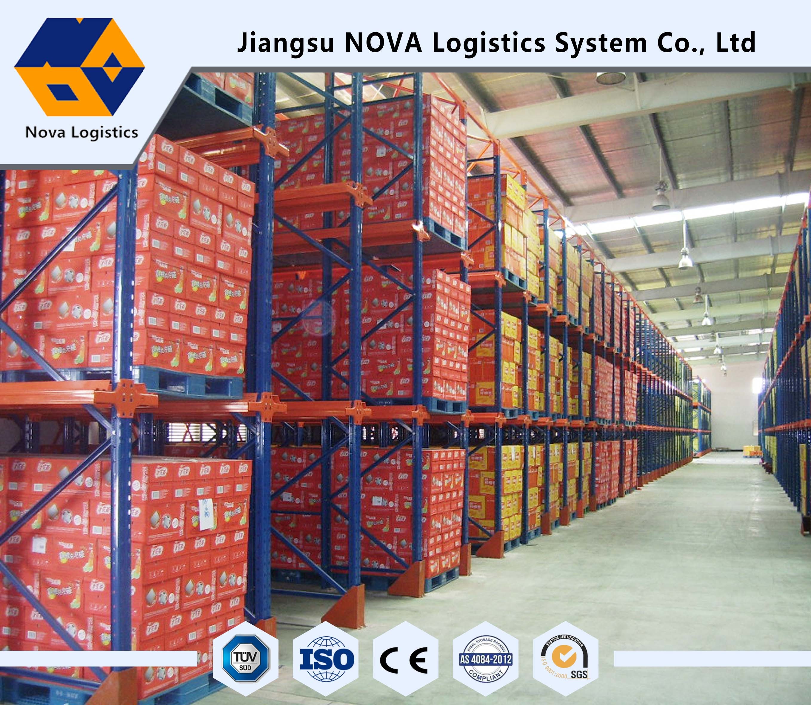 Double Entry Powder Coating Drive In Pallet Racking For Raw Materials