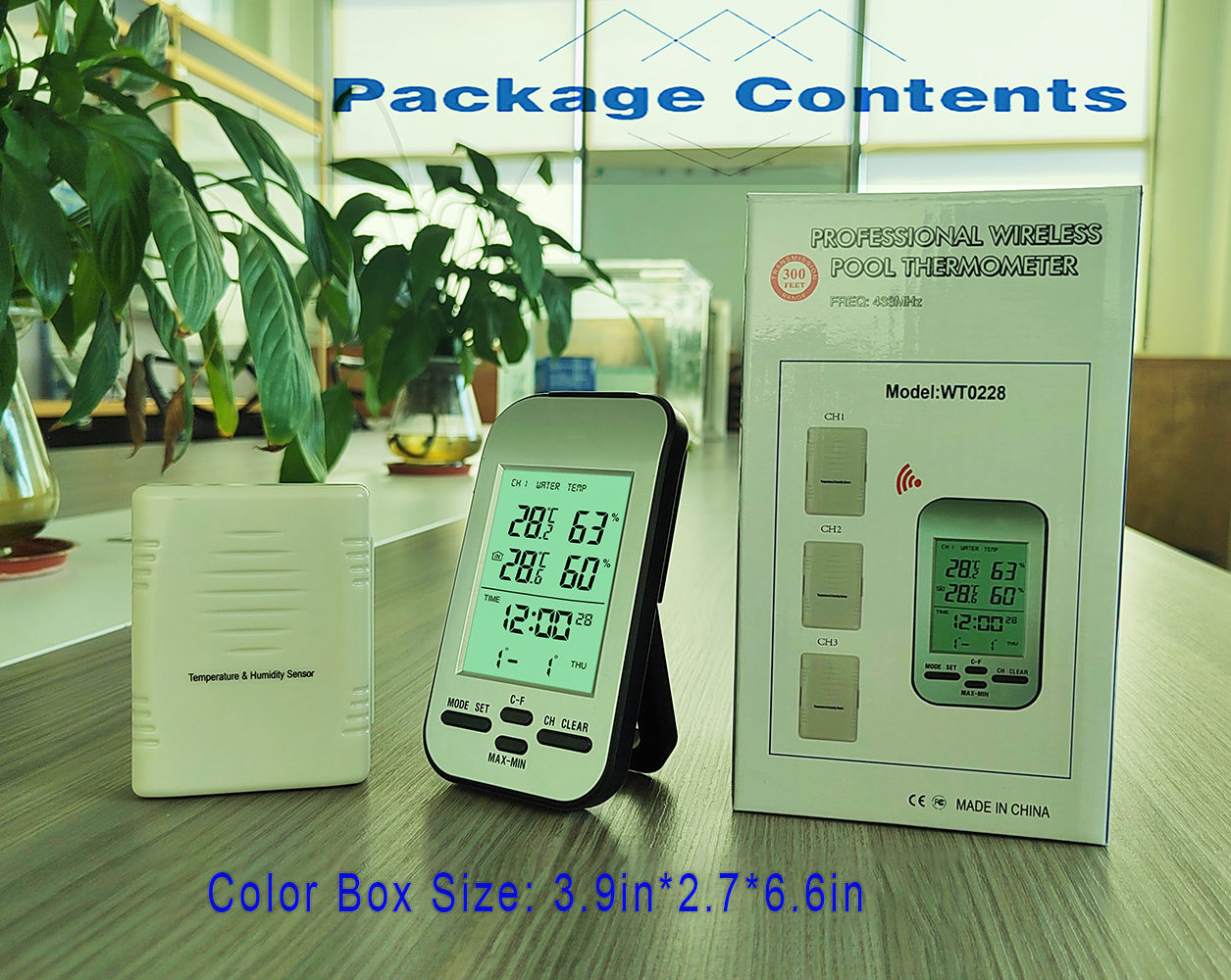 Indoor Thermometer Hygrometer With Wireless Outdoor Temperature Sensor And LCD Display