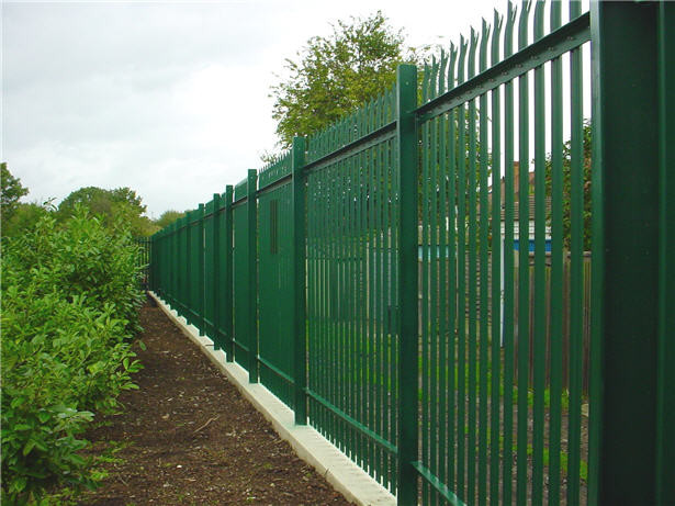 Steel Powder Coated Palisade Fencing , 3mm 7 Ft High Fence Panels
