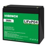 Visench 12.8V Lifepo4 Battery 12V 28Ah Lithium Iron Battery Pack Deep Cycle