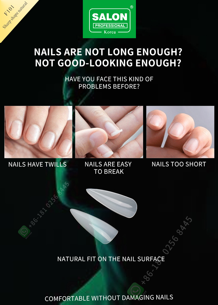 Long Stiletto Nail Tips Full Cover Fake Nail Tips with Box Natural Matte False Nails