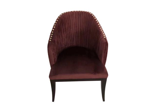 Modern wholesale beech wood red fabric upholstery dining chairs with neilheads,