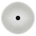 White Tempered Glass Basin Bowl Deep Countertop 380mm Length 132mm Height Round