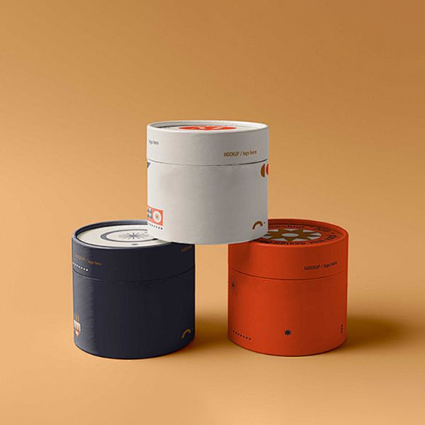 OEM Cylindrical Cardboard Paper Tubes Packaging Printed Canister Box Custom Logo