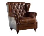 High Back Tufted Aviator Aluminum Wing Chair