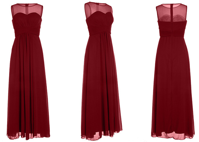 Unique Junior Bridesmaid Dresses / Perspective Tulle Pleating Chiffon Ball Gown