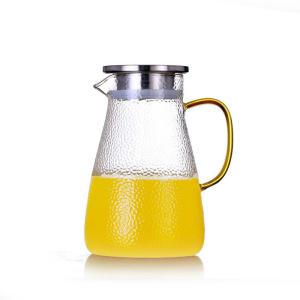 Wholesale Round Handle Glass Drink Pitcher , Insulated Heat Resistant Glass Pitcher With Lid from china suppliers