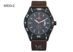 Custom Logo Men's Quartz Watch Water Proof Wristwatch Leather Band M533