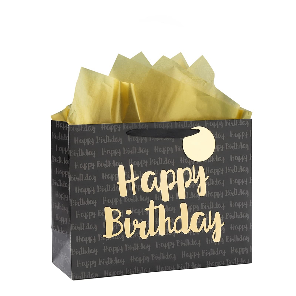 Zhejiang 's Gravure Printing Ivory Board Paper Bag Affordable Happy Birthday Souvenir