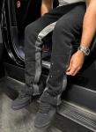 Black Flared Sweatpants Mens Anti-Pilling Streetwear Vintage Flare Paint Spray
