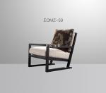 Wooden Frame Fabric Upholstered Arm Modern Leisure Chair