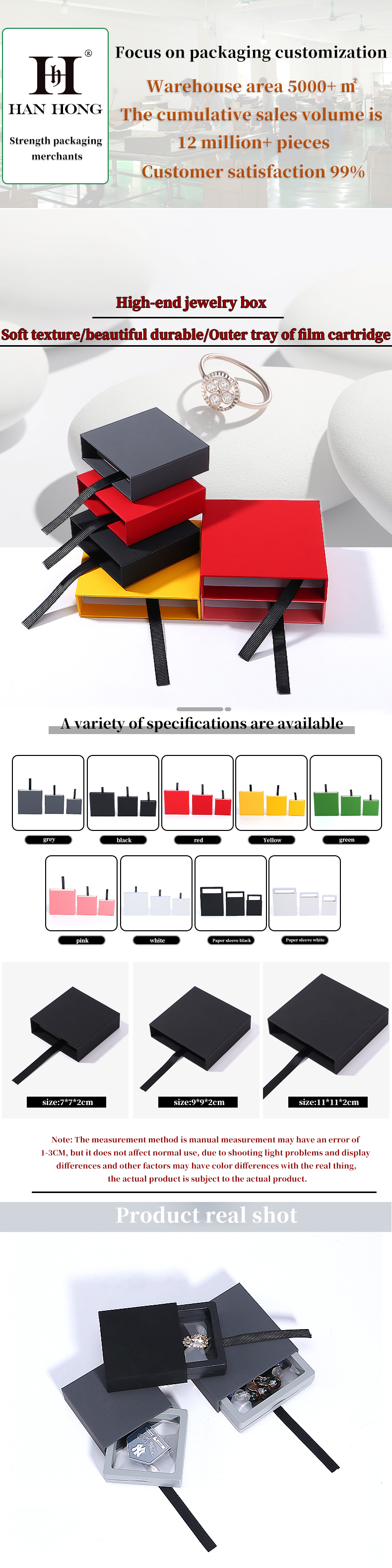 jewelry display cases Customized Color Drawer Storage Box For Rings And Earrings
