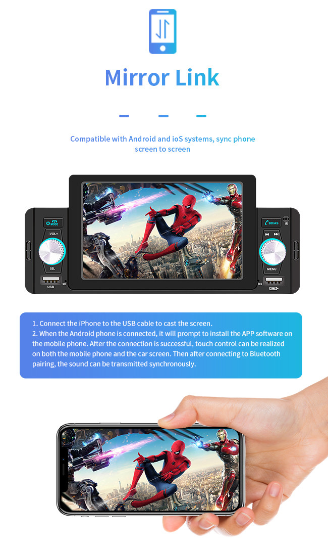 6.2 Inch Car MP5 Music Player Bluetooth Android Car Seat Tablet Mount