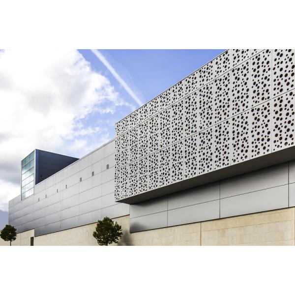 Custom Pattern Perforated Aluminum Sheet With Metallic Finish / PVDF Coating