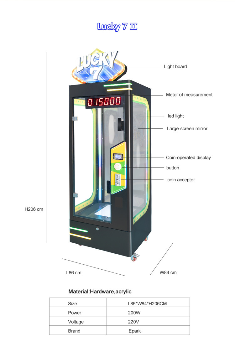 Lucky 7 Cut Prize Machine Big Prize Crane Game Machine Catch doll Gift Game family entertainment center