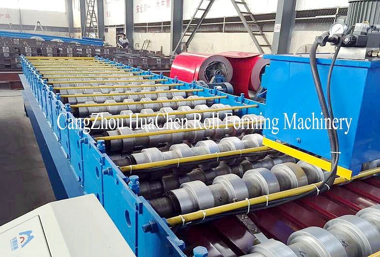 Galvanized Standing Seam Roofing Sheet Roll Forming Machine Blue Color Coated