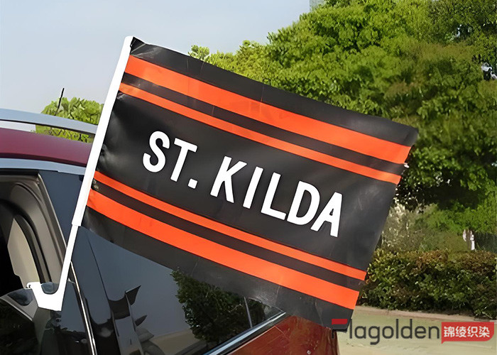 Flagolden car flags screen printed high quality