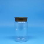Transparent Sealed Candy Biscuit PET Plastic Nut Food Tall Round Jars Screw Caps