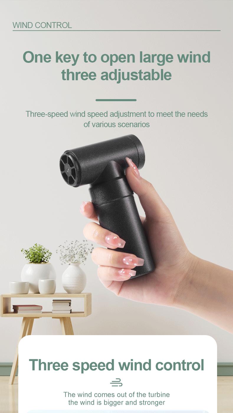 Multifunction High Speed Portable Handheld Type-C Charging Multi Function Super Powerful Air Blower Mini Turbo Jet Fan
