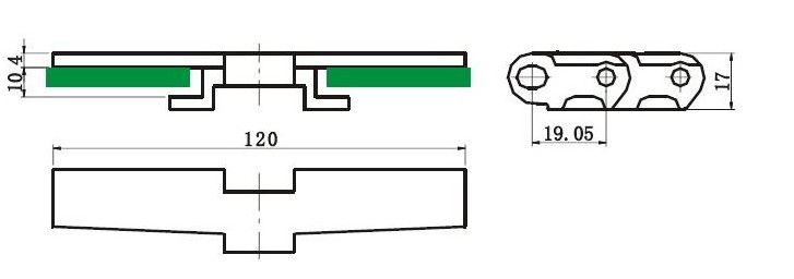 440tab small pitch flat top chains 