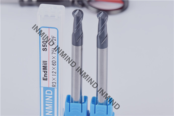 High Tenacity Ball Nose Cutter , HRC50 Aluminium Metal Cutting Tools