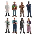 8 PCS Pretend Professionals Figurines People at Work Model Toy for Boys Girls