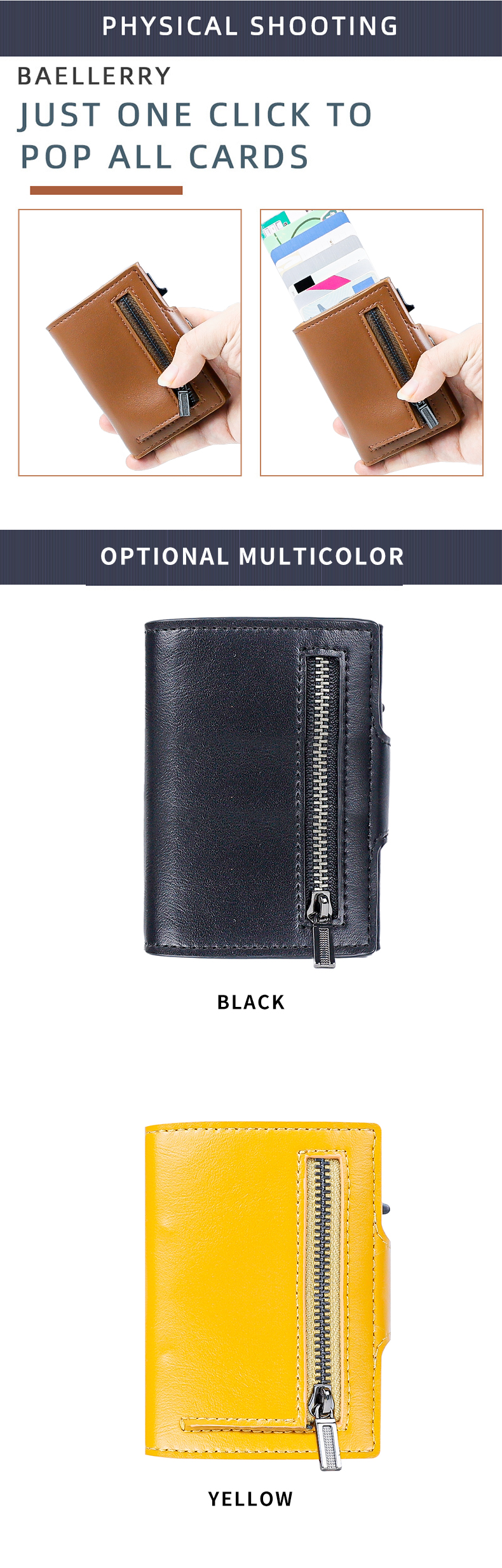 Sample Luxury Slim Card Holder Anti Rfid Anti-theft Pu Leather Cardholder Smart Wallet for Men