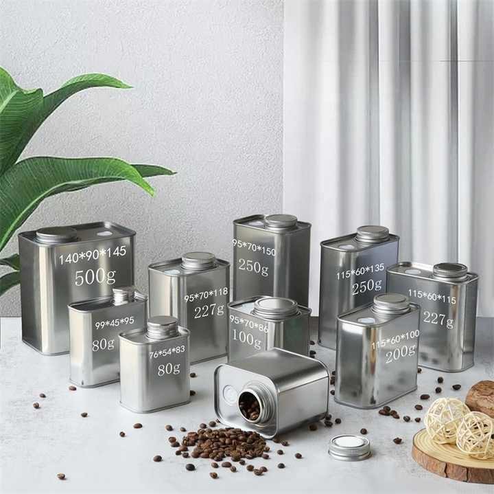 Luxury Coffee Bean Tin For Metal Packing Recyclable Tin Coffee Cup With Lid Custom 300g