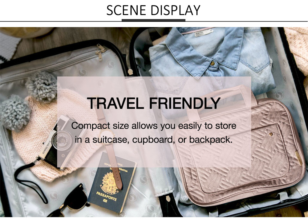 Double Zipper Striped Nylon Cosmetic Makeup Bag