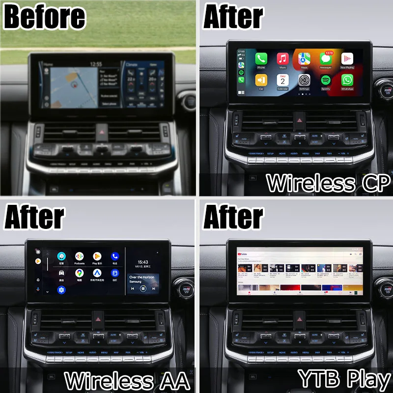 Toyota Land Cruiser LC300 upgrade factory style Android video interface carplay android auto