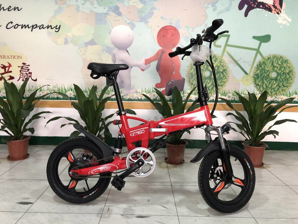 350w Folding Full Suspension Electric Bike P160 16 Inch 36v Lightweight 22.5kg RICHBIT
