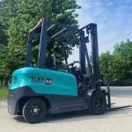 5000 Lb Four Wheel Electric Forklift Pneumatic Tires And Hydraulic Electromagnet