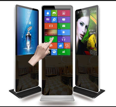 43" inch floor standing touchscreen display with Android Linux Win10/11 OS all-in-one PC