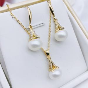 Wholesale Natural Pearl necklace jewelry set Natural freshwater pearls beaded pearls made of high quality jewelry necklace Earring from china suppliers
