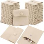 Microfiber Fabric Jewelry Pouch Earrings Necklace Packaging Foil Stamping