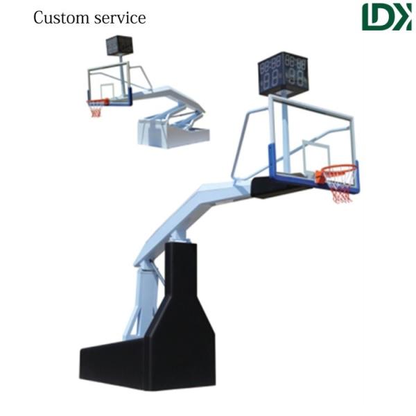 Adjustable Height Hydraulic Indoor Basketball Hoop Portable Training Basketball