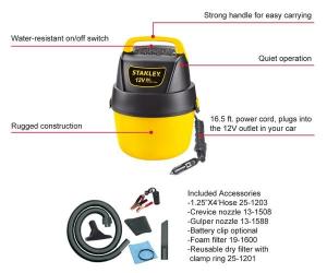 Wholesale Vehicle / Home Portable Wet Dry Vacuum Cleaner 1 Gallon 4 Litres Poly Container from china suppliers