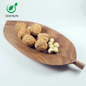 Wholesale Hand Carved Diy Wood Serving Tray , Wooden Coffee Table Tray Leaf Shaped from china suppliers