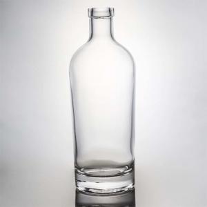 Wholesale Screw cap 750ml 1000ml clear flint gin rum champagne liquor glass bottle with wood cork from china suppliers