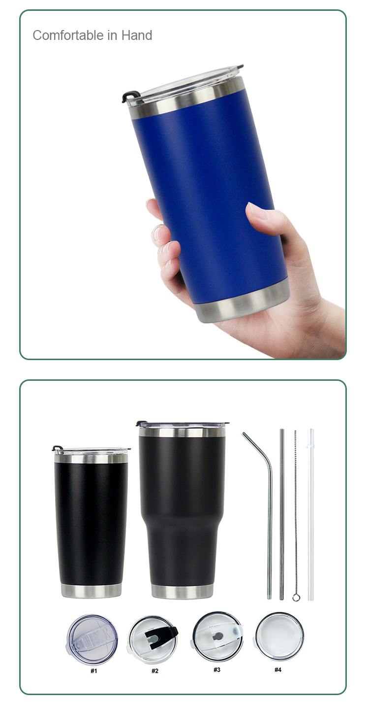 Custom 20 Oz Double Wall Vacuum Insulated Car Cup Powder Coated Glass Vacuum Cup Hot Stainless Steel Coffee Cup With