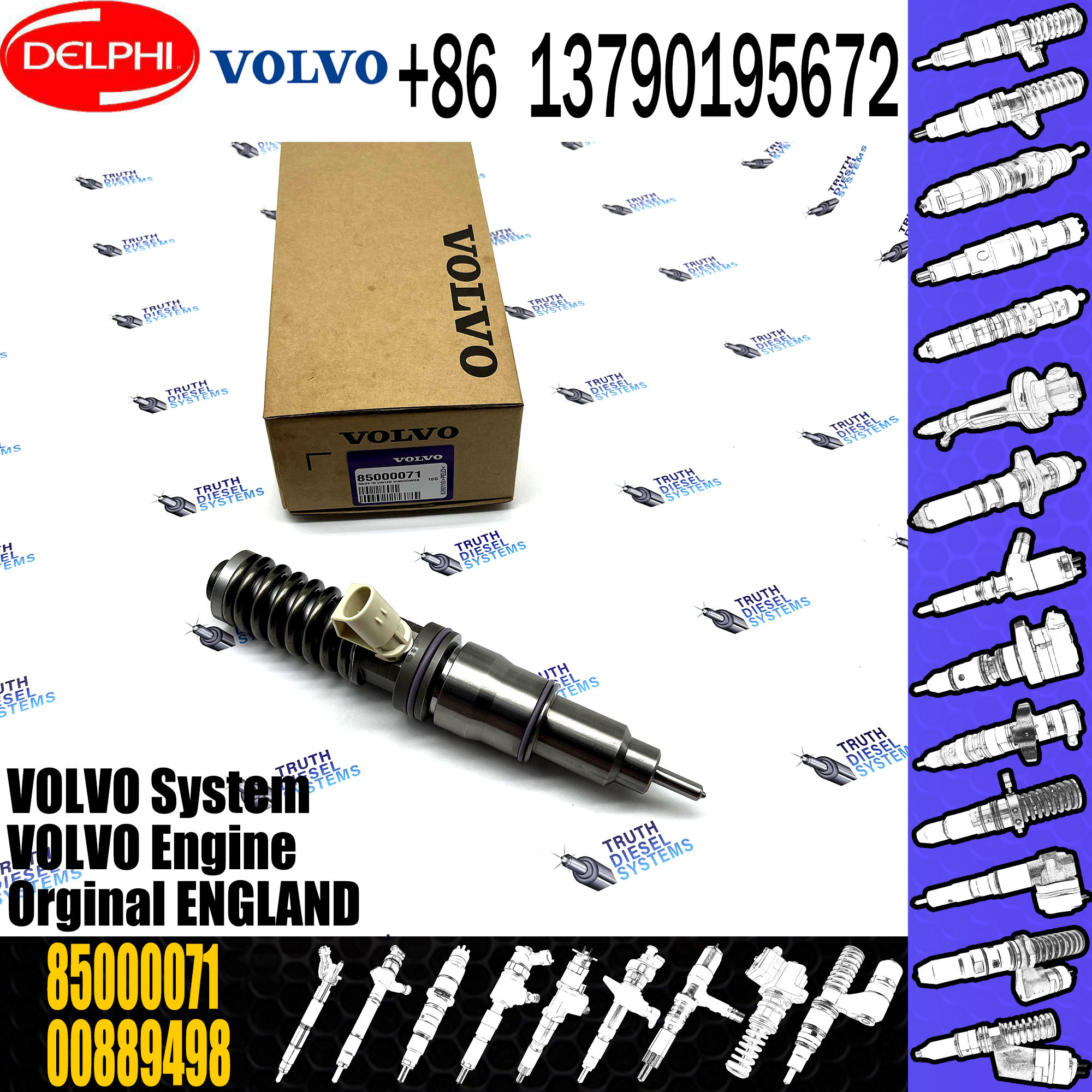 VOL OE Reference Number: 20440388, 85000071, 3803654, 20363749, 3801437 DIESEL INJECTOR FOR VOL D12