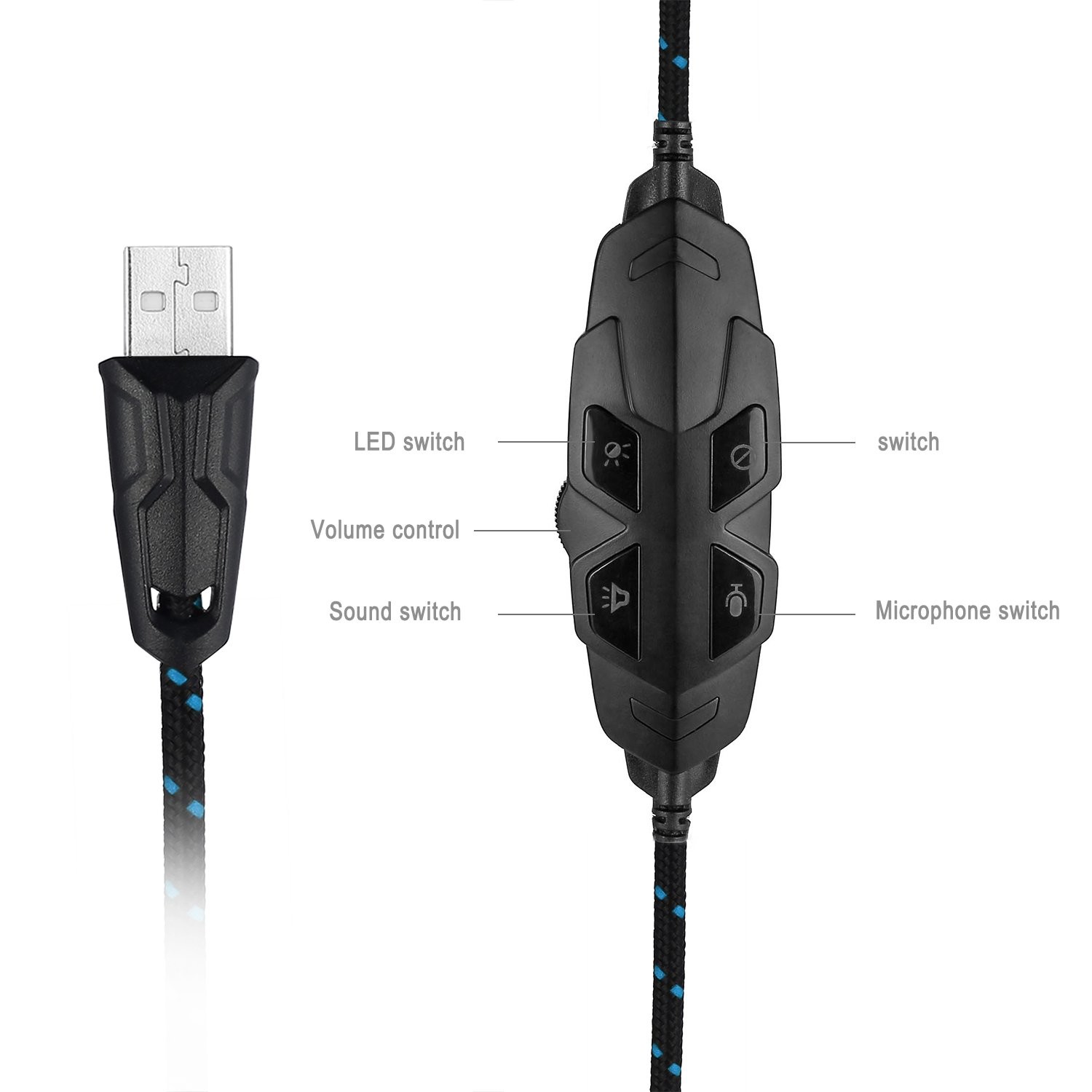 Noise Cancelling 2.2m 2.2kohm 117dB Wired Gaming Headset
