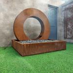 Led Light Corten Steel Water Feature For Garden
