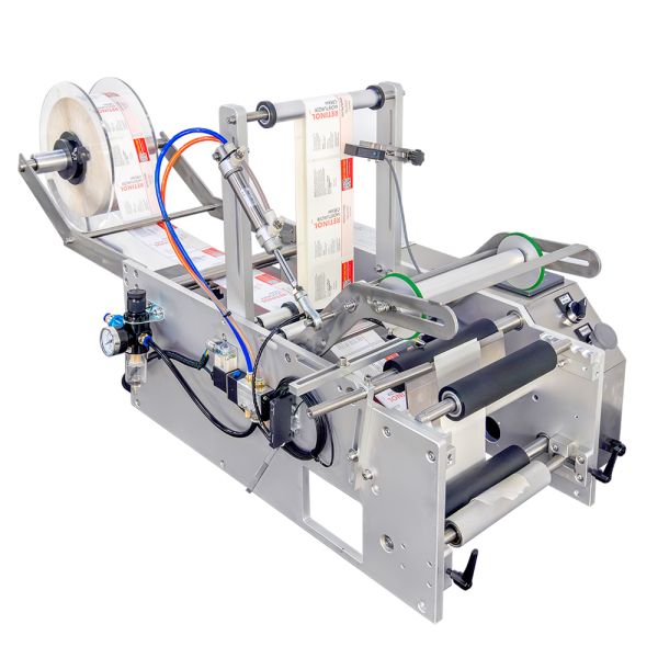 Semi Automatic Bottle Labeling Machine Table Top Label Sticker Machine for Plastic Glass Bottle Honey Pot Labeler