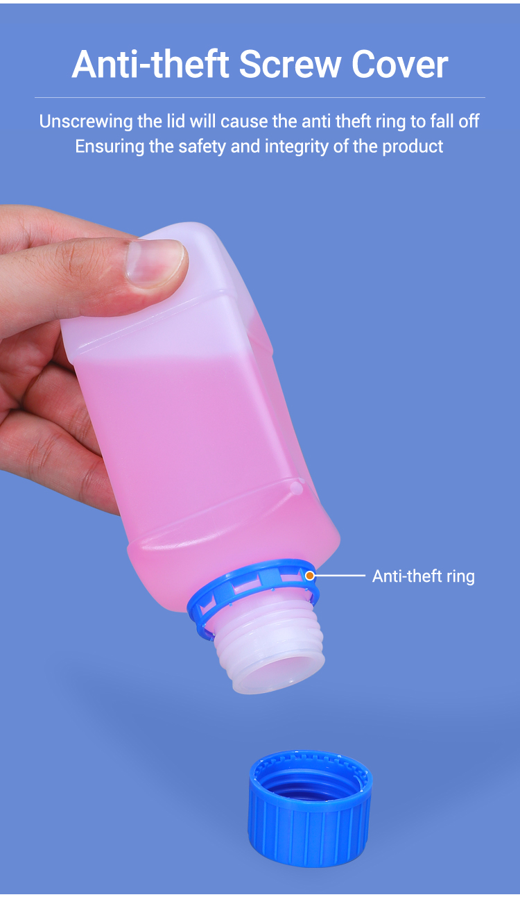 100ml HDPE Square Laboratory Reagent Bottle Containers Screw Cap