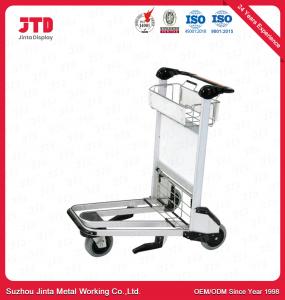 Wholesale White Airport Luggage Trolley With Brake 3 Wheels Aluminum Alloy from china suppliers