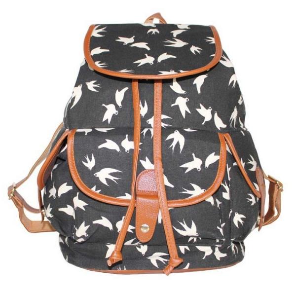 European and American 2016 autumn and winter fashion printing canvas shoulder