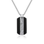 Carbon Fiber Iron Meteorite Dog Tag Pendant Stainless Steel Bale Men Pendant