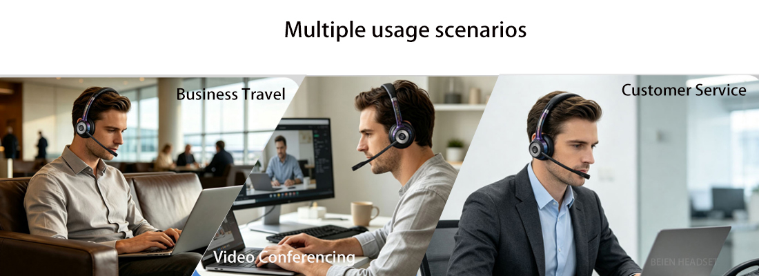 BT208 Series Wireless Bluetooth Headset, Lightweight Business Headset with Mic